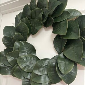 Magnolia Hearth Faux Home Wreath Real Touch Magnolia Leaves Faux NWOT Final Sale